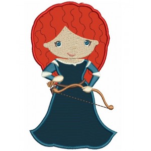Looks like Princess Merida Applique Machine Embroidery Design Digitized Pattern